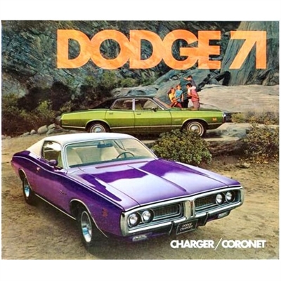 16page color showroom catalog for 1971 dodge charger