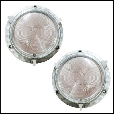 (2) parking/turn signal lenses for all 1957 Plymouth Belvedere - Fury -  Plaza - Savoy - Suburban